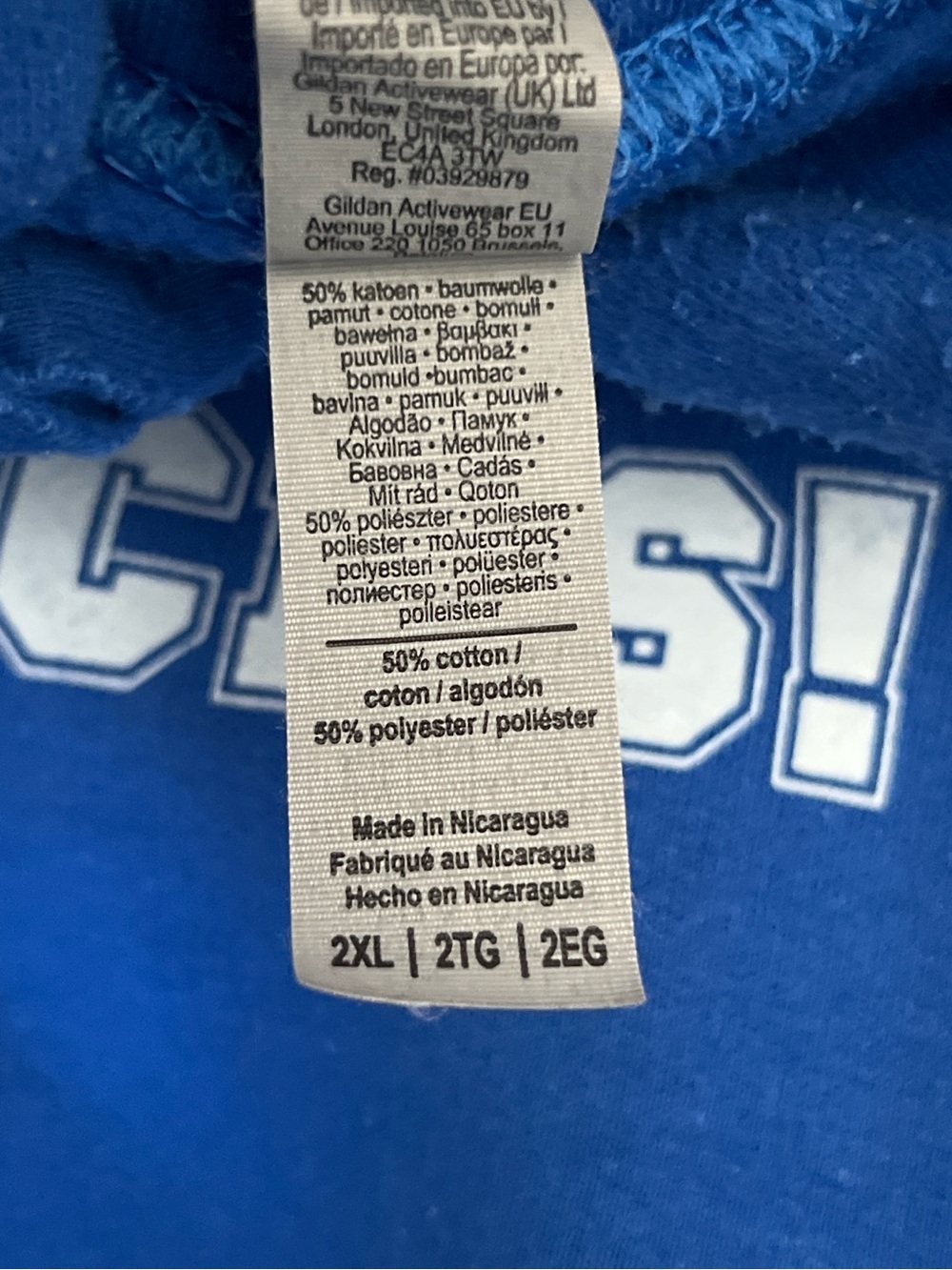 Curling Rocks Graphic Pullover Hoodie Blue Gildan Heavy Blend 2XL - Picture 6 of 7